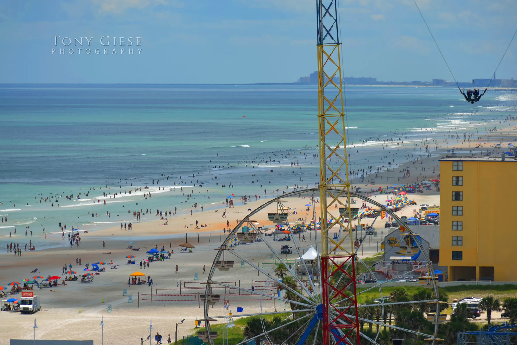 View looking south of the main street pier, Daytona Beach, Florida. Photography by Tony Giese