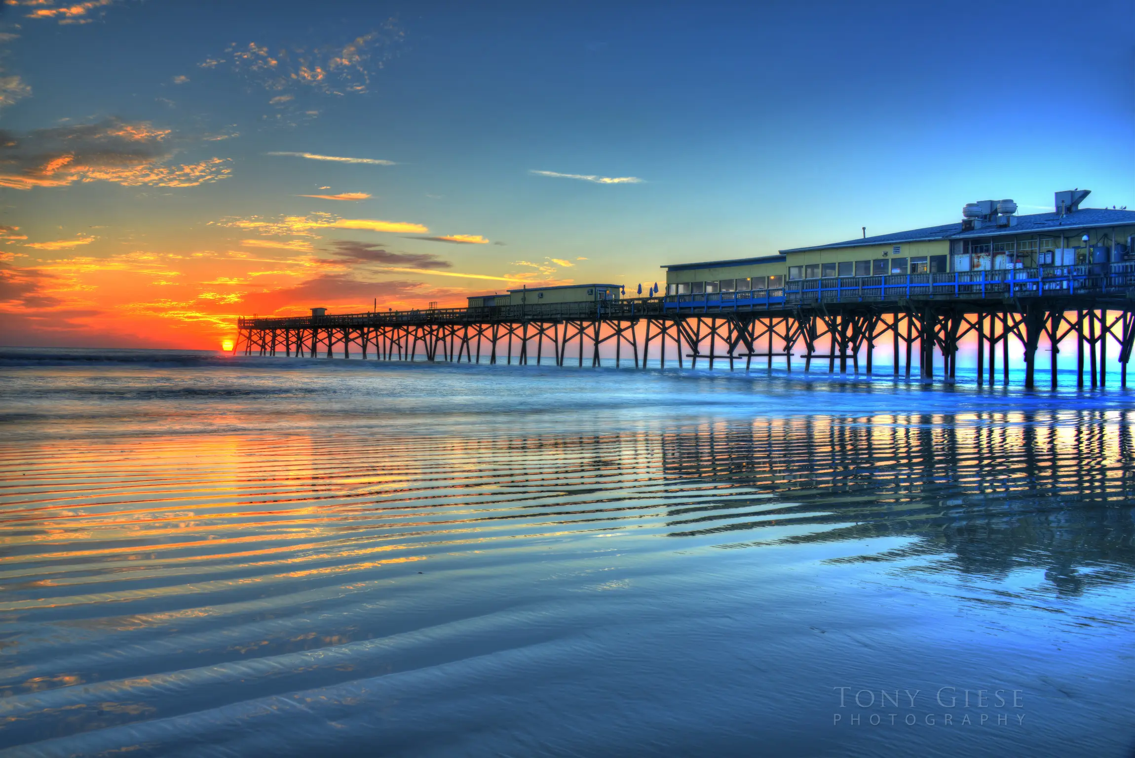 Beach Reflection of Sunglow Pier
